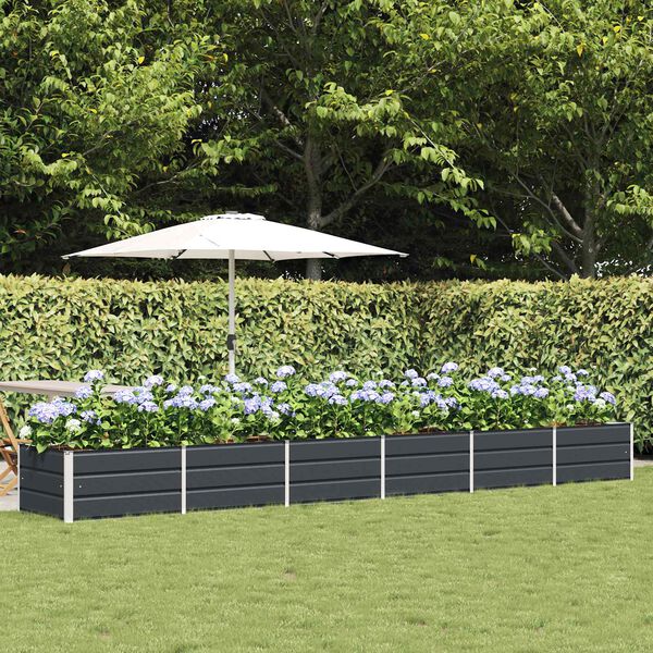 vidaXL Fioriera Antracite 480 x 80 x 45 cm Acciaio