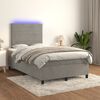 vidaXL Letto a Molle Materasso e LED Grigio Chiaro 120x200 cm Velluto