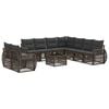 vidaXL Set Divano da Giardino 10 pz Grigio e Grigio Scuro polyrattan