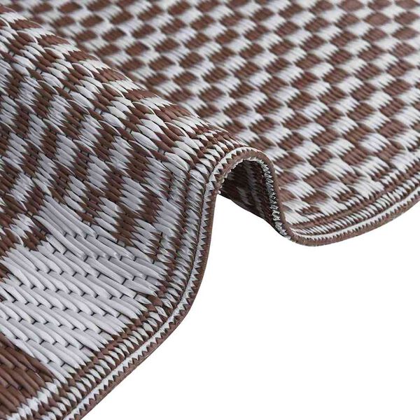 vidaXL Tappeto da esterno ARAKIL Marrone e bianco 300 x 400 cm PP