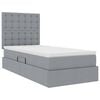 vidaXL Letto con contenitore e LED con led Grigio chiaro 90 x 190 cm
