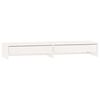 vidaXL Supporto per Monitor Bianco 100x27x15 cm Legno Massello di Pino