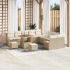 vidaXL Set Divano da Giardino con cuscino 13 pcs Beige e Crema