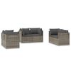 vidaXL Poltrone Angolari da Giardino 6pz Grigio 57x57x56cm Polyrattan