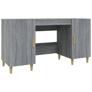 vidaXL Scrivania Grigio Sonoma 140x50x75 cm in Legno Multistrato