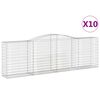 vidaXL Cesti Gabbioni ad Arco 10 pz 400x50x120/140 cm Ferro Zincato