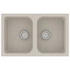 vidaXL Lavello da cucina Beige 76 x 48 x 30 cm Quarzo e Resina