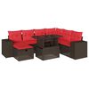 vidaXL Set Divani da Giardino 8 pz con Cuscini Marrone in Polyrattan