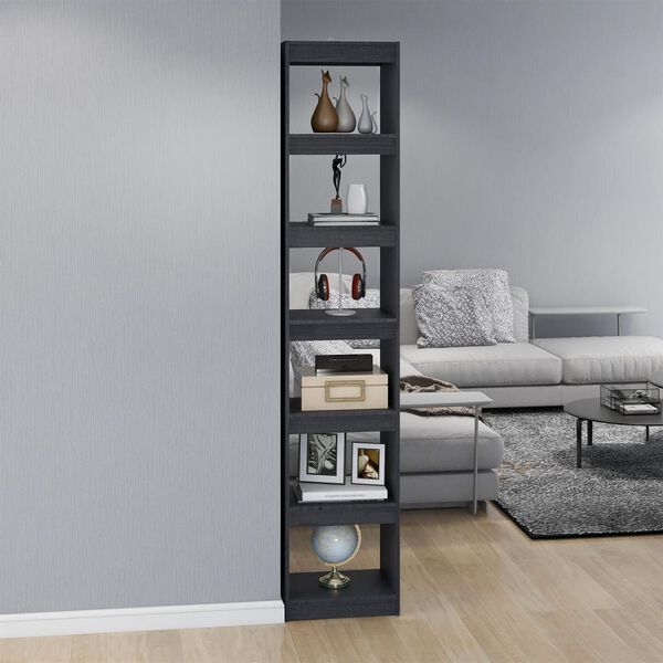 vidaXL Libreria/Divisorio Grigio 40x30x199cm in Legno Massello di Pino