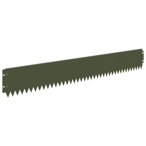 vidaXL Bordura per Prato 30 pcs 103 x 15 cm Acciaio Verde Oliva