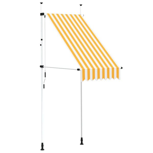 vidaXL Tenda da Sole Retrattile Manuale 100 cm Strisce Arancio Bianche