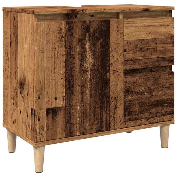 vidaXL Mobile Sottolavabo Legno Antico 65x33x60 cm in Truciolato