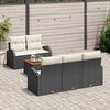 vidaXL Set Divano da Giardino con cuscino 6 pcs Nero polyrattan