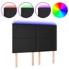 vidaXL Testiera a LED Nera 144x5x118/128 cm in Similpelle