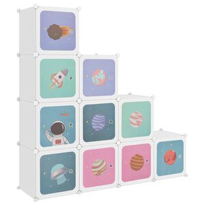 vidaXL Armadio a Cubi per Bambini con 10 Cubi Bianco PP