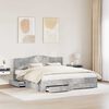 vidaXL Struttura del letto con testiera Grigio cemento 200 x 200 cm