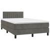 vidaXL Letto a Molle con Materasso e LED Grigio Scuro 120x200 cm