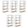 vidaXL Scaffale Resistente 5 Strati Argento in Acciaio e Multistrato