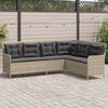 vidaXL Divano da Giardino con Cuscini a L Grigio Chiaro in Polyrattan
