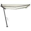 vidaXL Tenda da Sole Retrattile Manuale con LED 400x300 cm Crema
