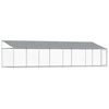 vidaXL Gabbia Cani con Tetto e Porta Grigia 8x2x2 m in Acciaio Zincato