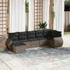 vidaXL Set Divani da Giardino 7 pz con Cuscini Grigio in Polyrattan
