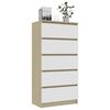 vidaXL Credenza Cassetti Bianco Rovere Sonoma 60x35x121 cm Multistrato