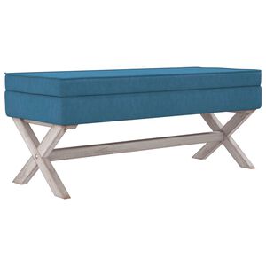 vidaXL Sgabello Portaoggetti Blu 110x45x49 cm in Velluto