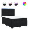 vidaXL Giroletto a Molle con Materasso Nero 160x200 cm in Velluto