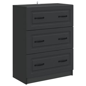 vidaXL Mobile con Cassetti Nero 66 x 34,5 x 87 cm Legno ingegnerizzato