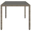 vidaXL Tavolo da Giardino Piano in Vetro Grigio 190x90x75cm Polyrattan