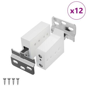 vidaXL Supporto per Armadio Appeso 12 pz Bianco 70 x 48 x 19 mm