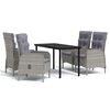 vidaXL Set da Pranzo da Giardino 5 pz con Cuscini Grigio e Nero