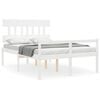 vidaXL Letto per Anziani Bianco Testiera Small Double Legno Massello