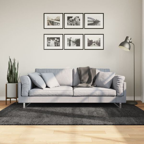 vidaXL Tappeto Shaggy PAMPLONA Pelo Lungo Moderno Antracite 140x200cm