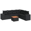 vidaXL Set Divani da Giardino con Cuscini 7pz Nero Polyrattan