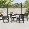 vidaXL Set da Pranzo per Giardino con cuscino 5 pcs Nero polyrattan