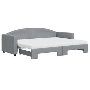 vidaXL Divano Letto Estraibile Materassi Grigio Chiaro 80x200 Tessuto