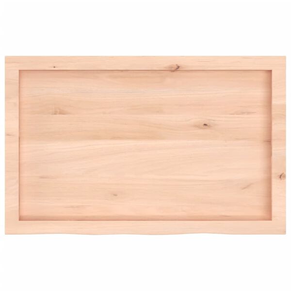 vidaXL Piano Bagno 80x50x(2-6) cm in Legno Massello Non Trattato