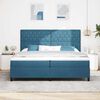 vidaXL Letto a Sorgente LED Blu Scuro 200 x 200 cm Tessuto