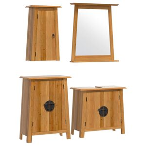 vidaXL Set Mobili da Bagno 4 pz in Legno Massello di Pino