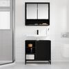 vidaXL Mobile da Bagno Rovere Nero 65 x 33 x 60 cm Legno multistrato