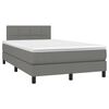 vidaXL Letto a Molle Materasso e LED Grigio Scuro 120x190cm in Tessuto