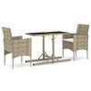 vidaXL Set Mobili da Pranzo per Giardino 3 pz Beige