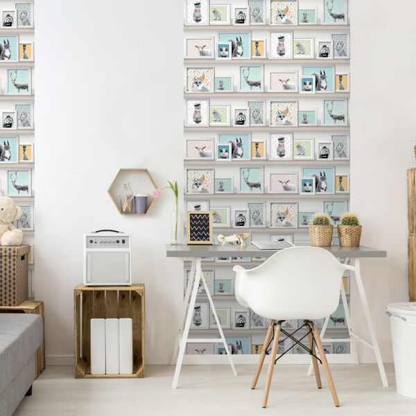 DUTCH WALLCOVERINGS Carta da Parati Foto Animali Multicolore L325-01