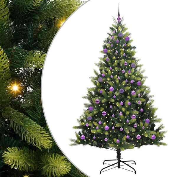 vidaXL Albero di Natale Artificiale a Cerniera con 300 LED 240 cm