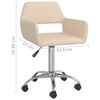 vidaXL Sedia Girevole da Ufficio Crema in Tessuto