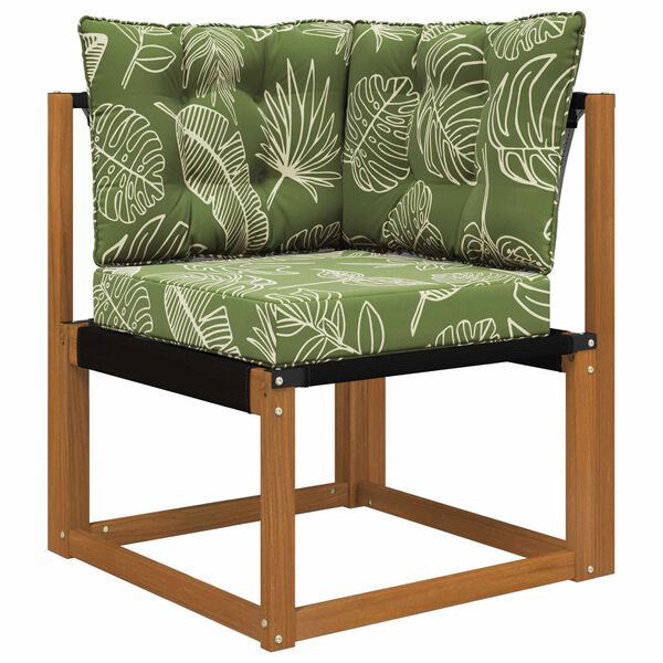 vidaXL Cuscino per divano da esterno 3 pcs Design a foglia Poliestere