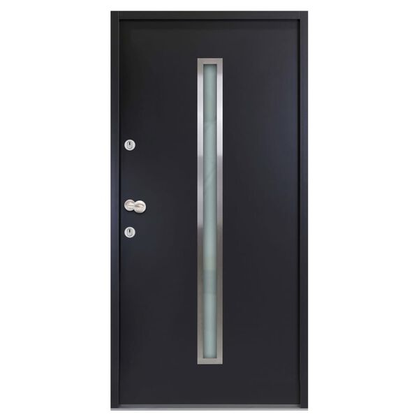 vidaXL Porta Ingresso in Alluminio Antracite 90x200 cm