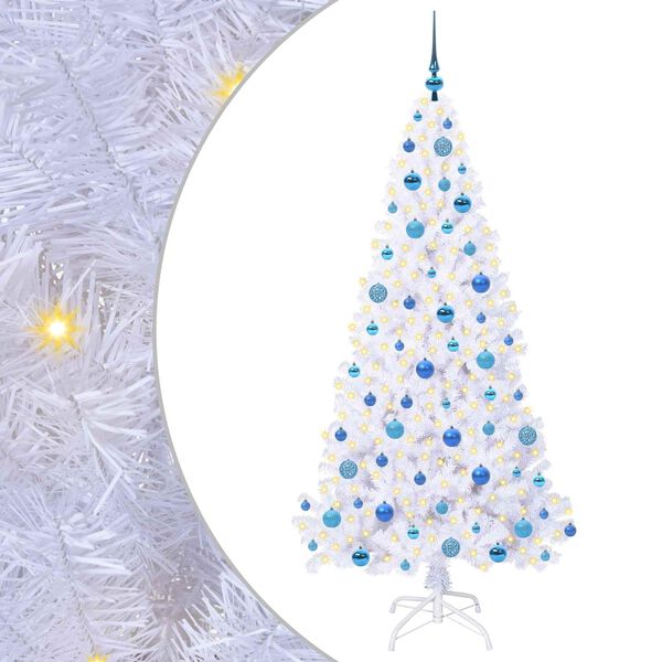 vidaXL Albero di Natale artificiale Bianco 180 cm PVC e Acciaio